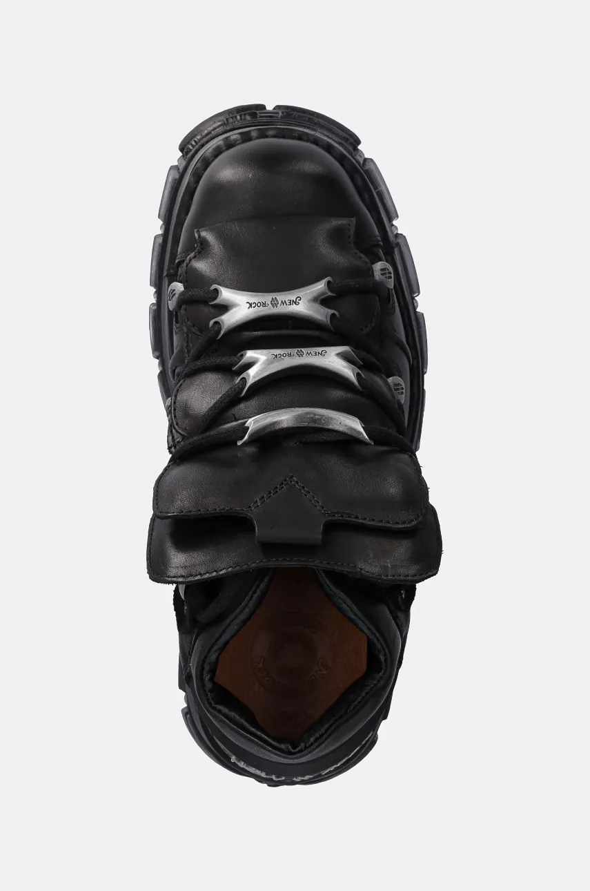 Δερμάτινα αθλητικά παπούτσια New Rock Negro + Nomada Negro + Tower Negro Lateral E-14 χρώμα: μαύρο, M-106-S29 φωτογραφία