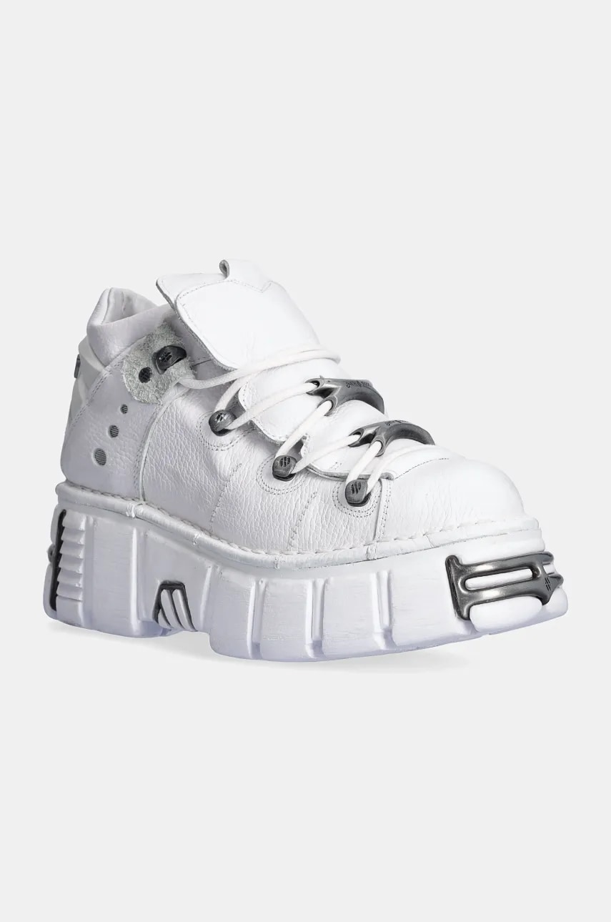 New Rock sneakers din piele Napa Blanca + Tower Blanco Acero culoarea alb, M-106N-S18 New Rock sneakers din piele Napa Blanca + Tower Blanco Acero culoarea alb, M-106N-S18