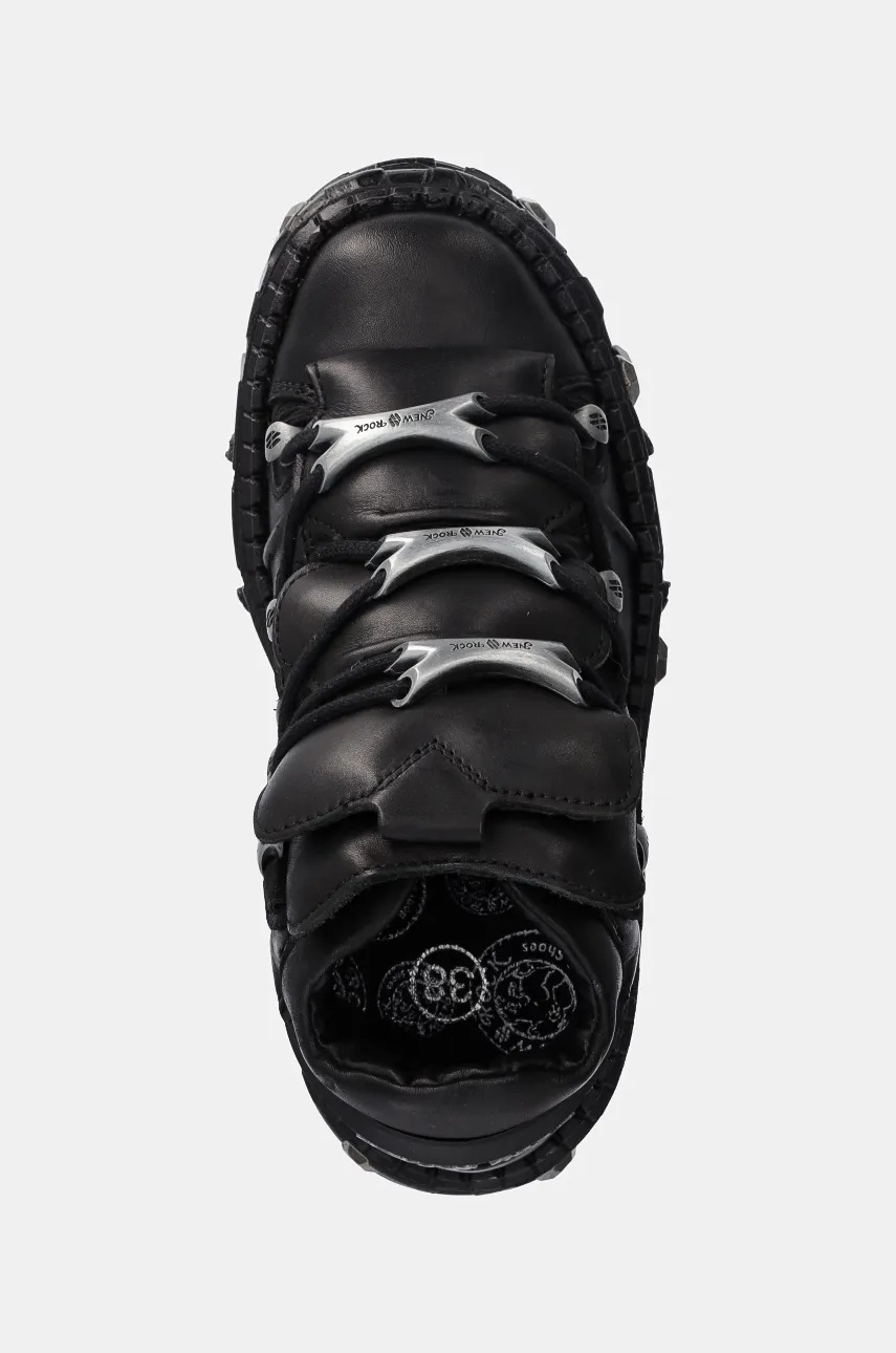 Δερμάτινα αθλητικά παπούτσια New Rock Crust Negro + Tank Casco Negro χρώμα: μαύρο, M-WALL106-S25 φωτογραφία