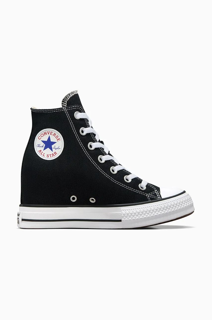 Converse tenisi Chuck Taylor All Star Wedge femei, culoarea negru, A11909C