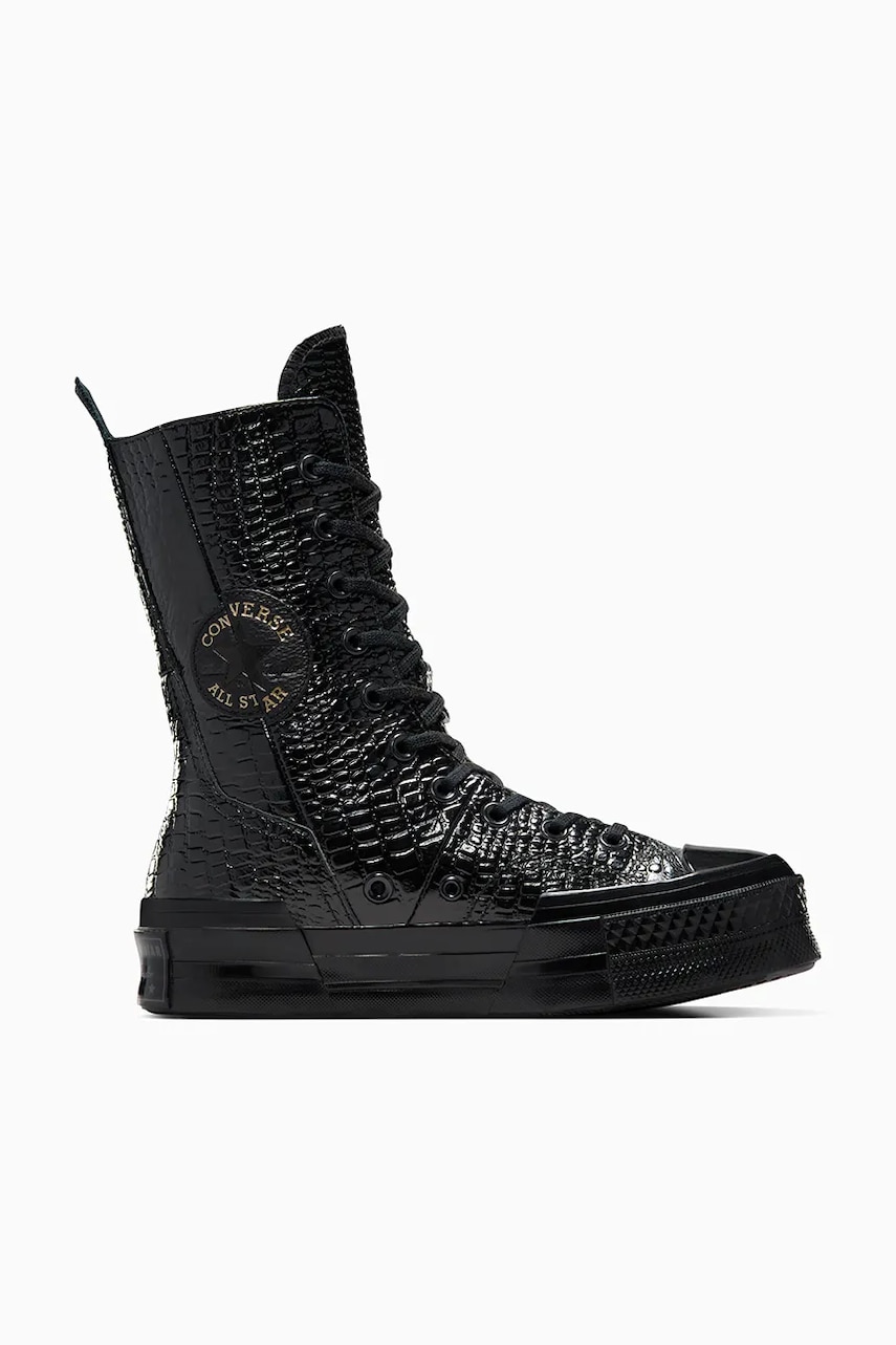 Converse tenisi de piele Chuck 70 Plus XHi femei, culoarea negru, A09381C Converse tenisi de piele Chuck 70 Plus XHi femei, culoarea negru, A09381C