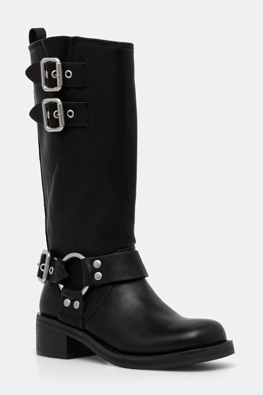 Steve Madden cizme femei, culoarea negru, cu toc drept