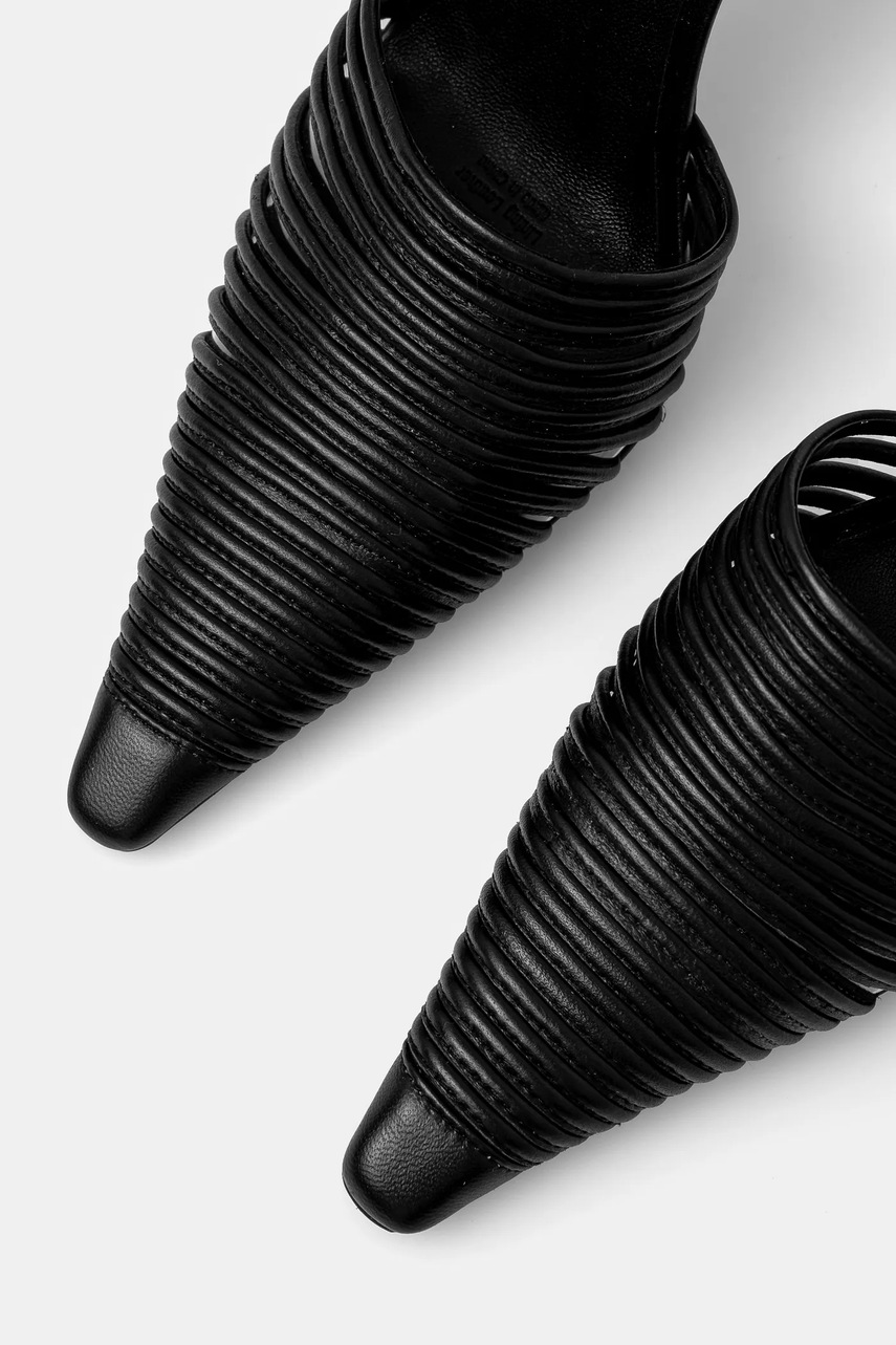 Δερμάτινα mules Naked Wolfe Chromed χρώμα: μαύρο, Chromed Black Leather φωτογραφία