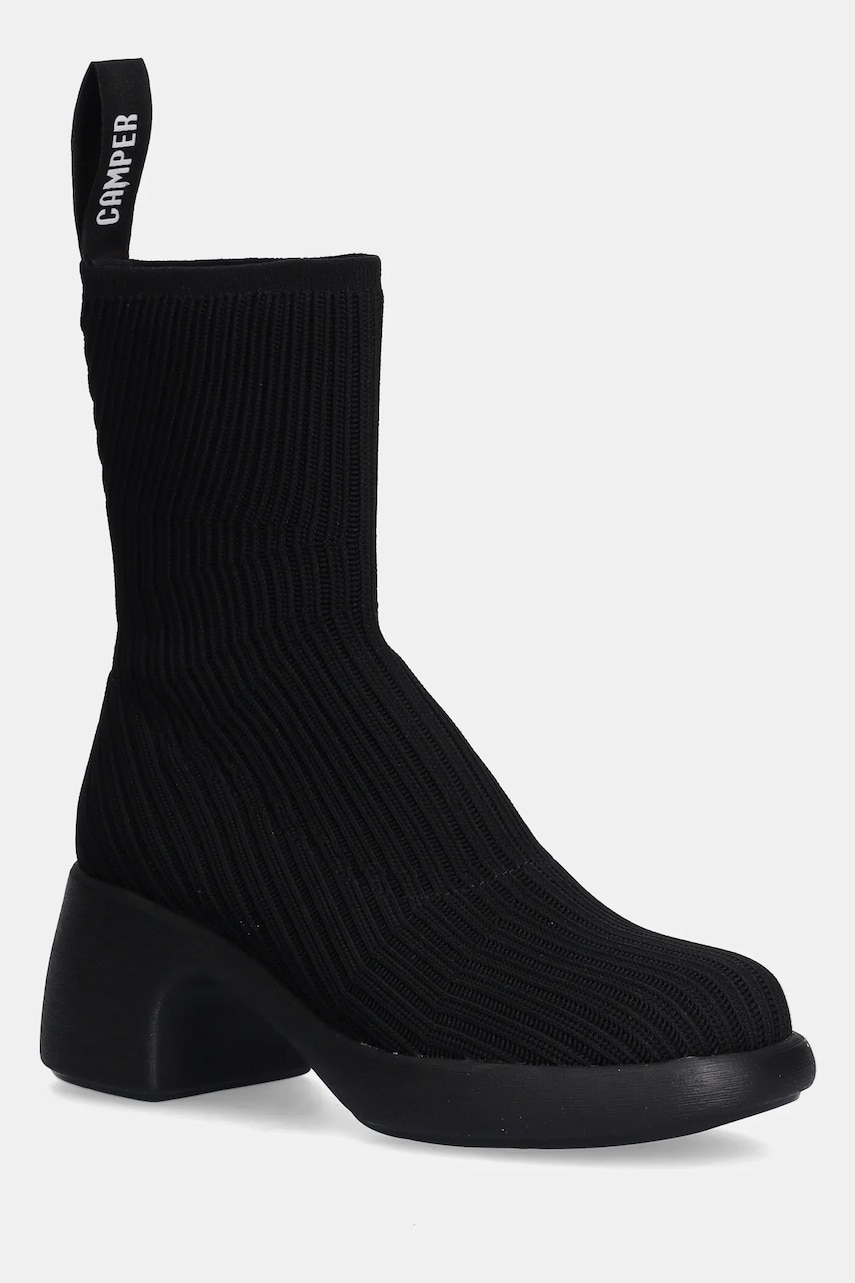 Camper botine Thelma femei, culoarea negru, cu toc drept, K400744-001