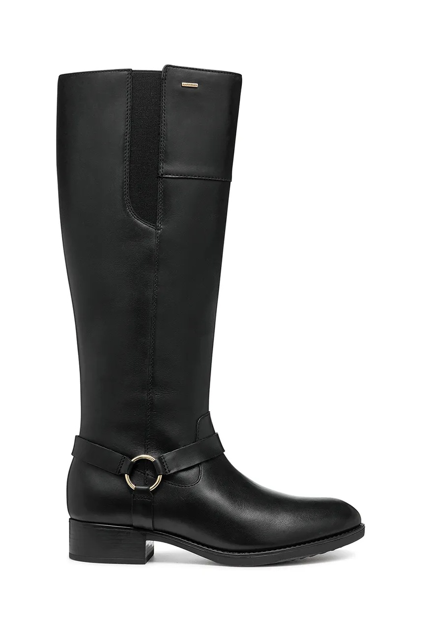 Geox ghete de piele D FELICITY NP ABX B femei, culoarea negru, cu toc drept, D46BLB 00043 C9999