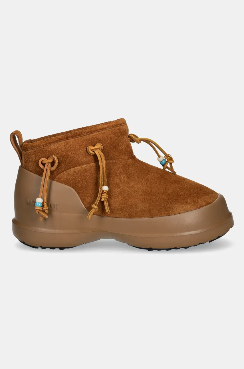 Замшевые сапоги Moon Boot MB LUNA LOW SUEDE BEADS цвет коричневый 80D2480100 M008 Замшевые сапоги Moon Boot MB LUNA LOW SUEDE BEADS цвет коричневый 80D2480100 M008
