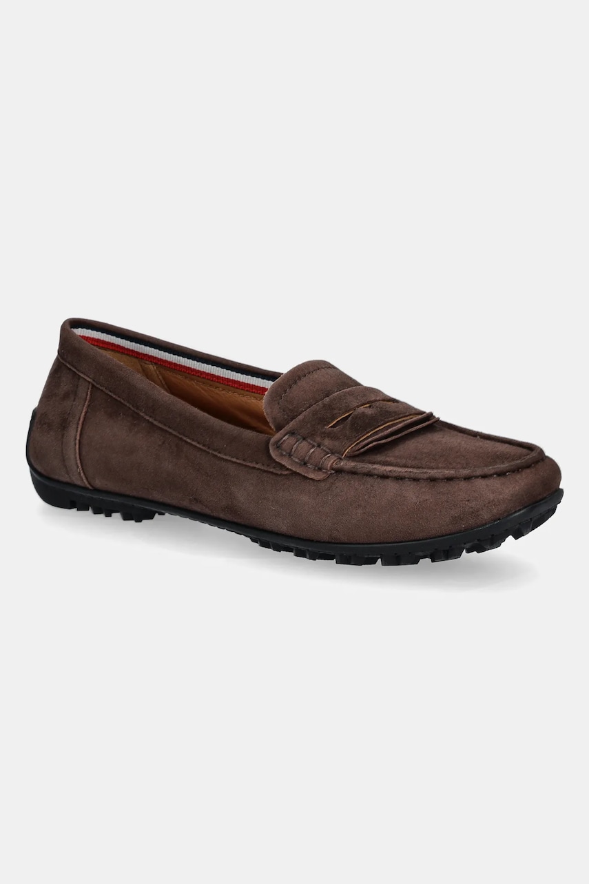 Geox mocasini din piele intoarsa D KOSMOPOLIS + GRIP femei, culoarea maro, cu toc plat, D35RCA 00021 C6009 Geox mocasini din piele intoarsa D KOSMOPOLIS + GRIP femei, culoarea maro, cu toc plat, D35RCA 00021 C6009