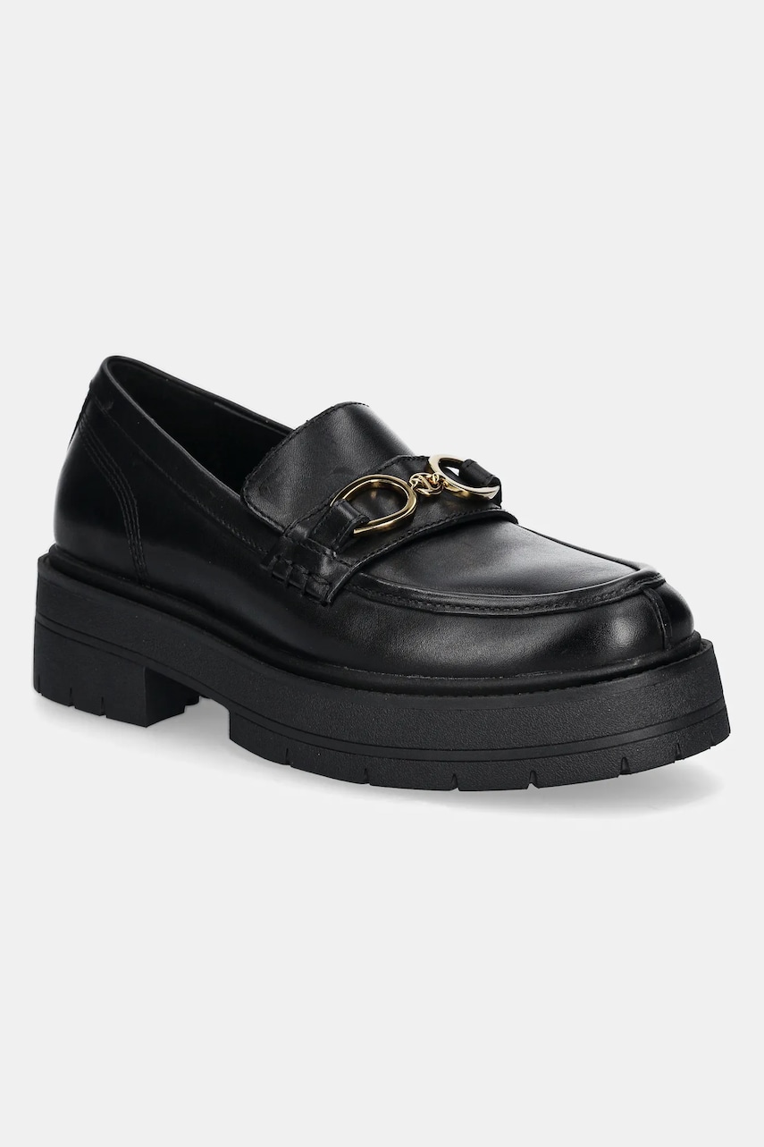 Geox mocasini de piele D SPHERICA EC7 A femei, culoarea negru, cu platforma, D46VDA 00043 C9999 Geox mocasini de piele D SPHERICA EC7 A femei, culoarea negru, cu platforma, D46VDA 00043 C9999
