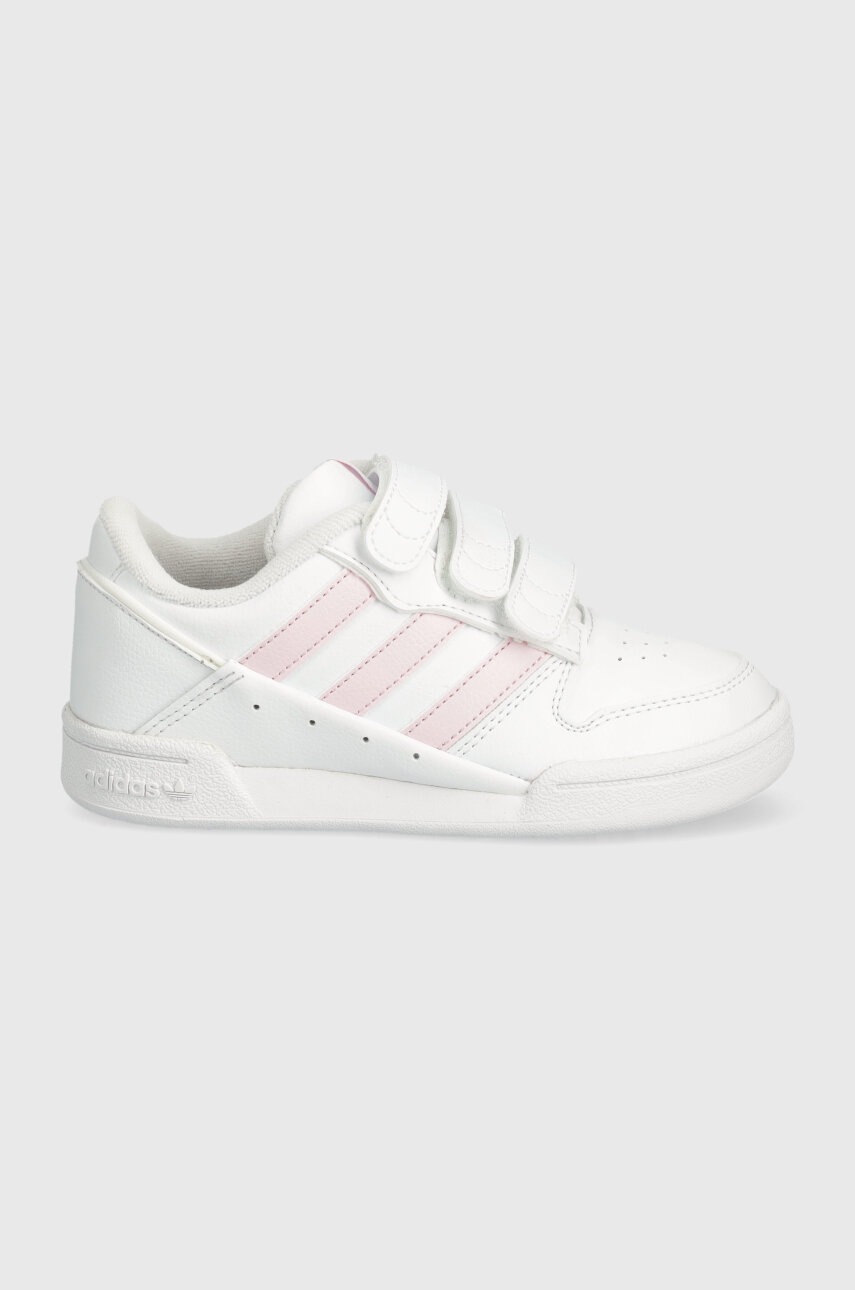 Дитячі шкіряні кросівки adidas Originals TEAM COURT 2 STR CF колір білий ID6635