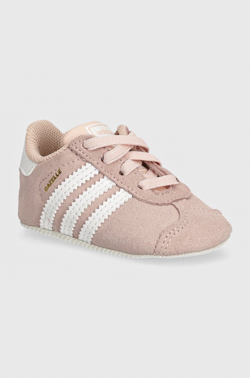 adidas Originals incaltaminte din piele pentru bebelusi GAZELLE CRIB culoarea roz, JI2045