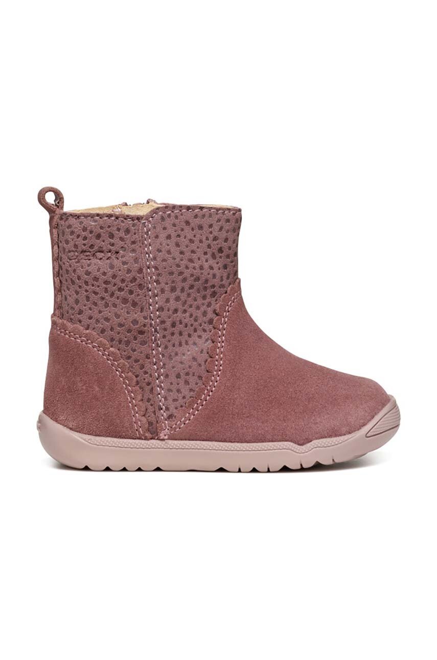 Детские замшевые ботинки Geox MACCHIA цвет розовый  B264PA.00722