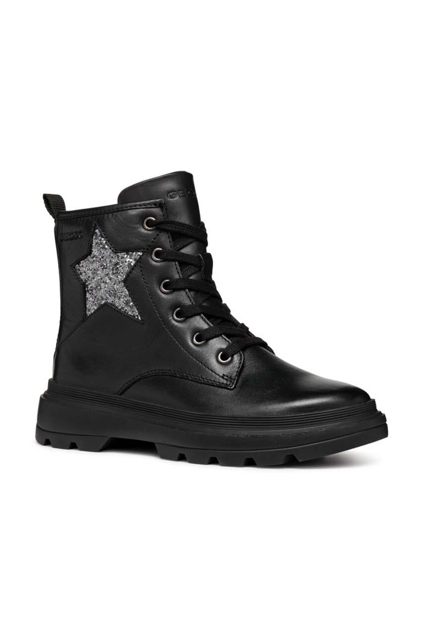 Geox ghete din piele pentru copii KIDDARTAH culoarea negru, J46MGA.085EW Geox ghete din piele pentru copii KIDDARTAH culoarea negru, J46MGA.085EW