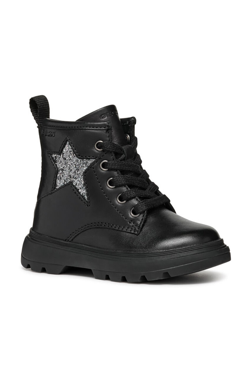 Geox ghete din piele pentru copii KIDDARTAH culoarea negru, B465YA.085EW