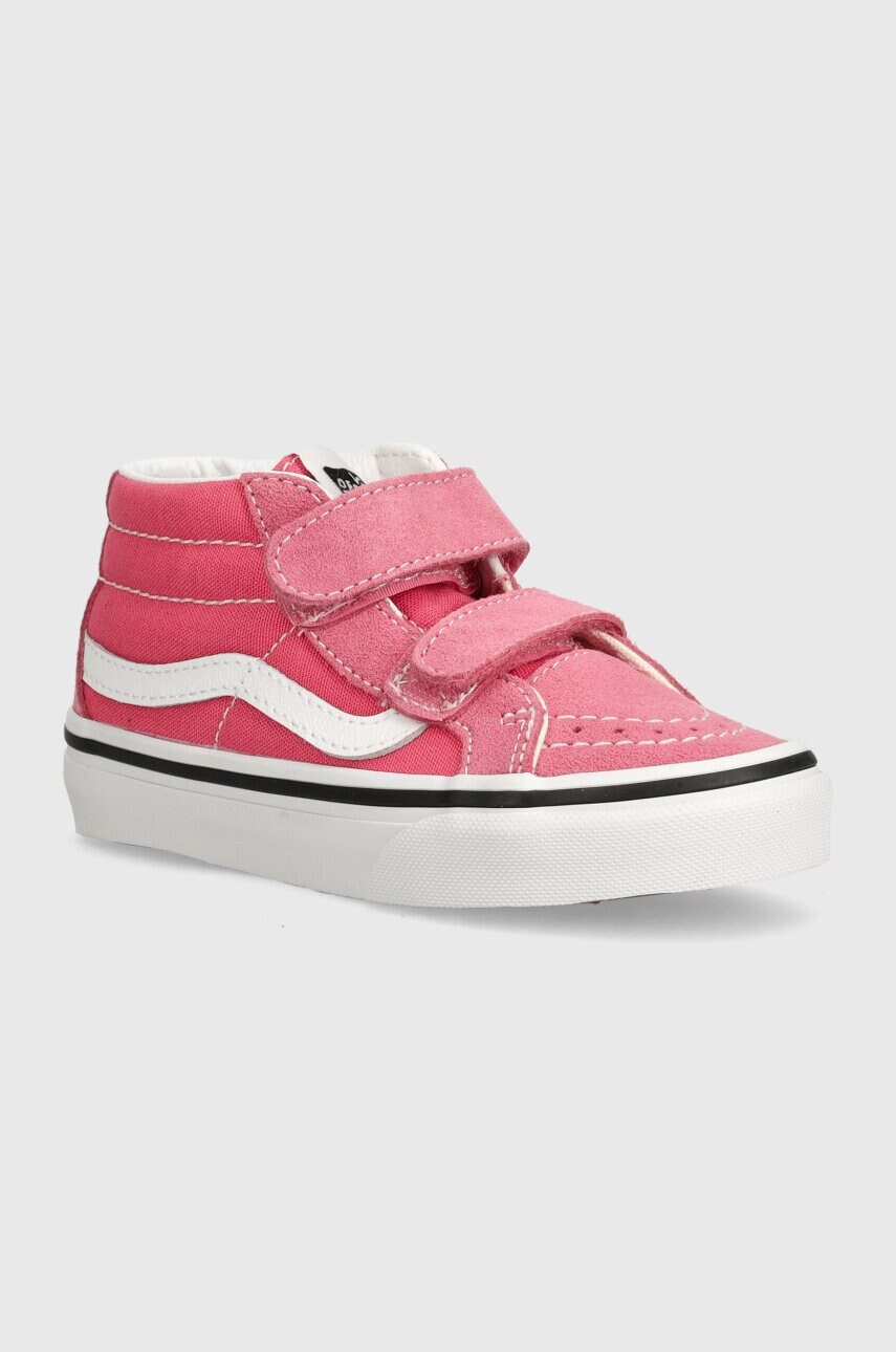 Vans adidasi de piele intoarsa pentru copii SK8-Mid Reissue culoarea roz, VN000CZ5CHL1