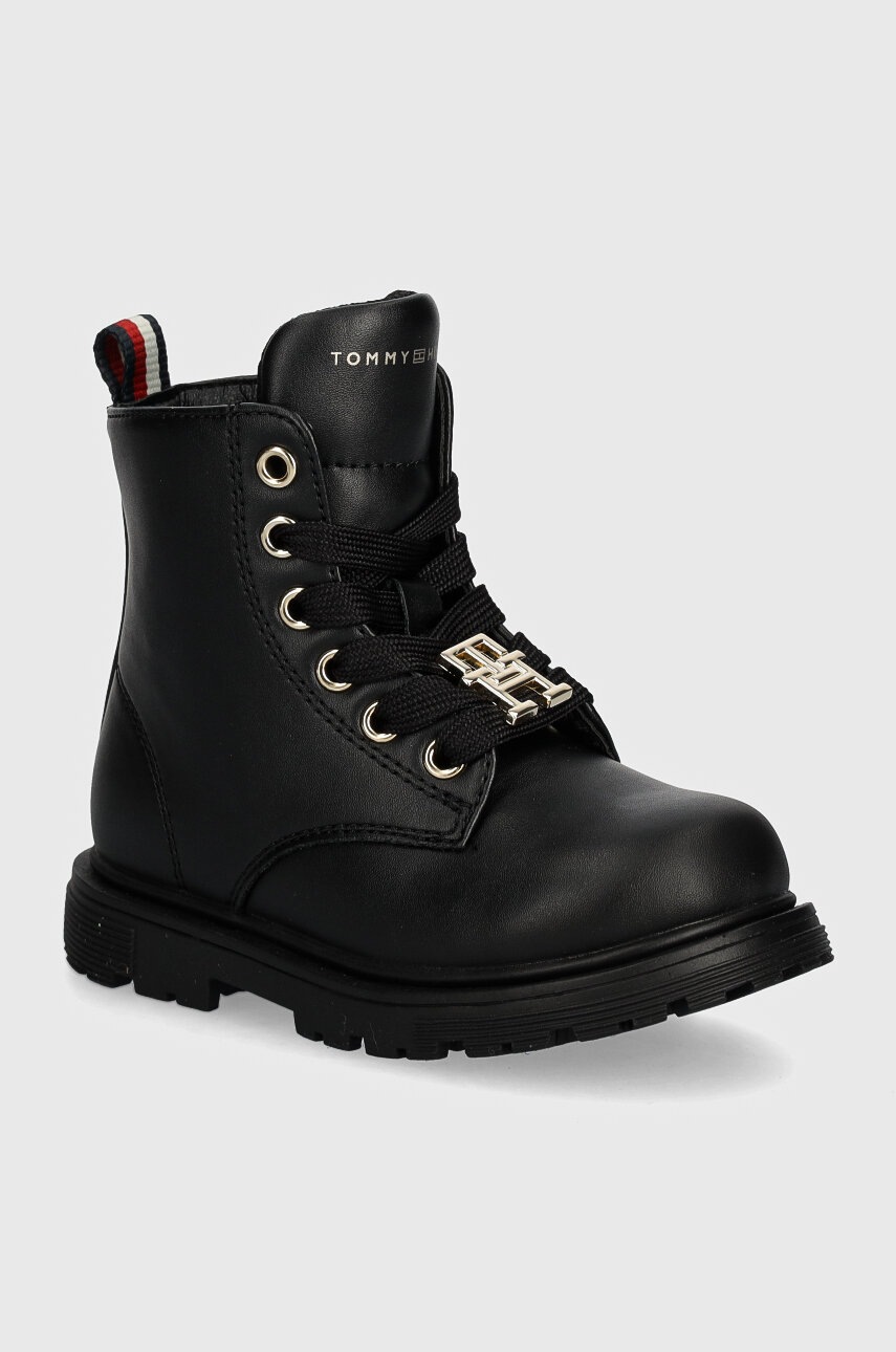 

Детски кубинки Tommy Hilfiger в черно T1A5-33561, Черен