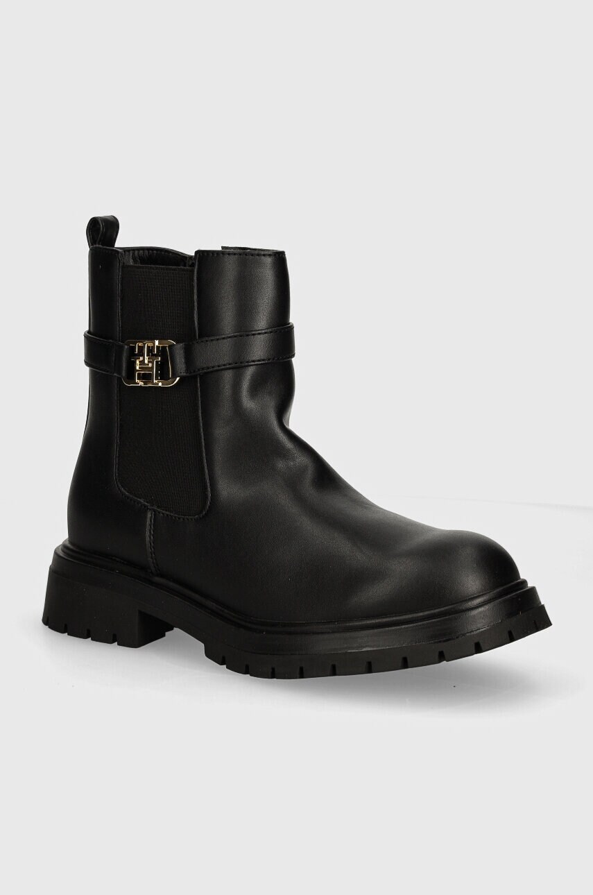 Levně Dětské holínky Tommy Hilfiger černá barva, T3A5-33572