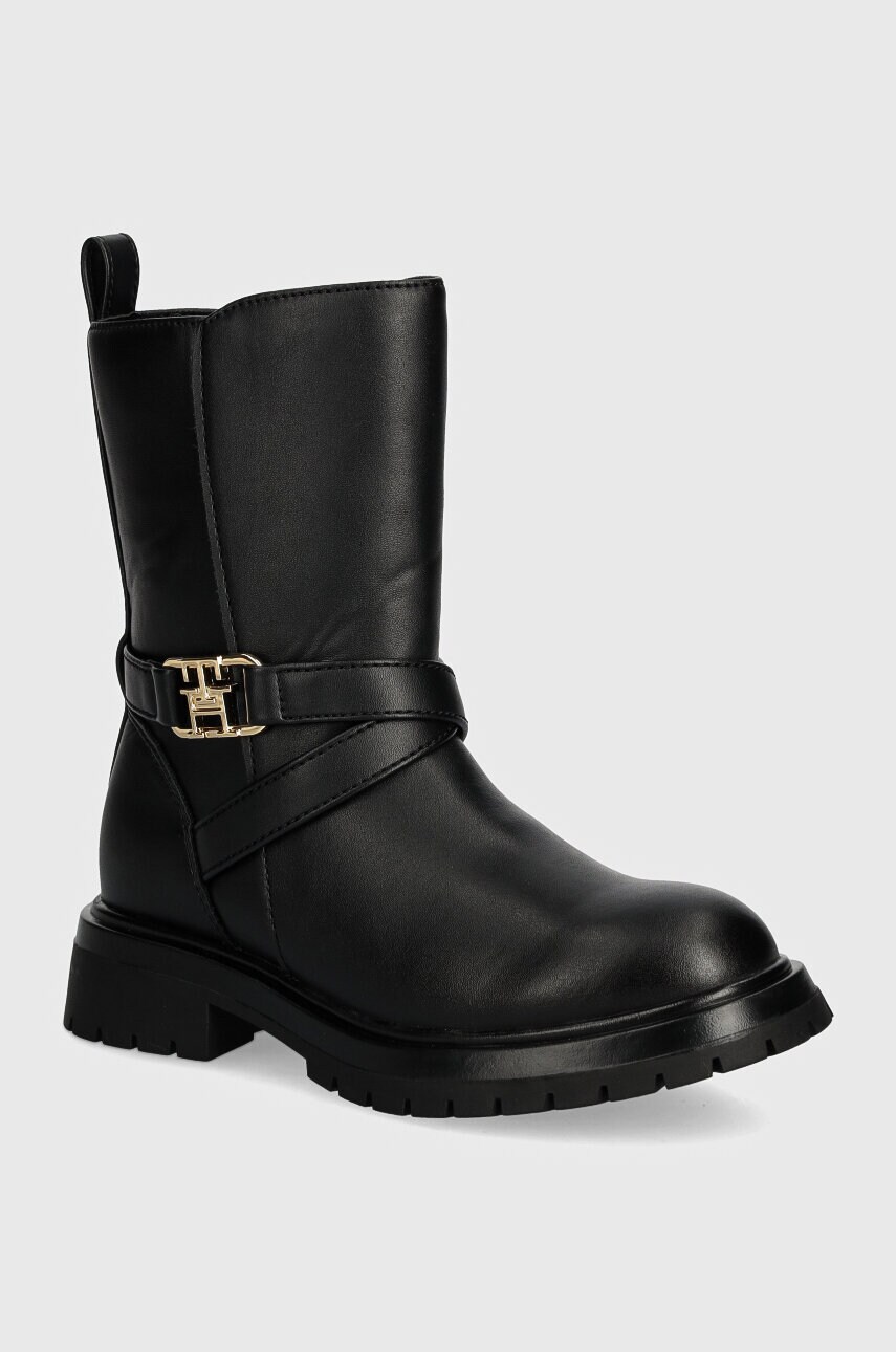 Levně Dětské boty Tommy Hilfiger černá barva, T3A5-33574