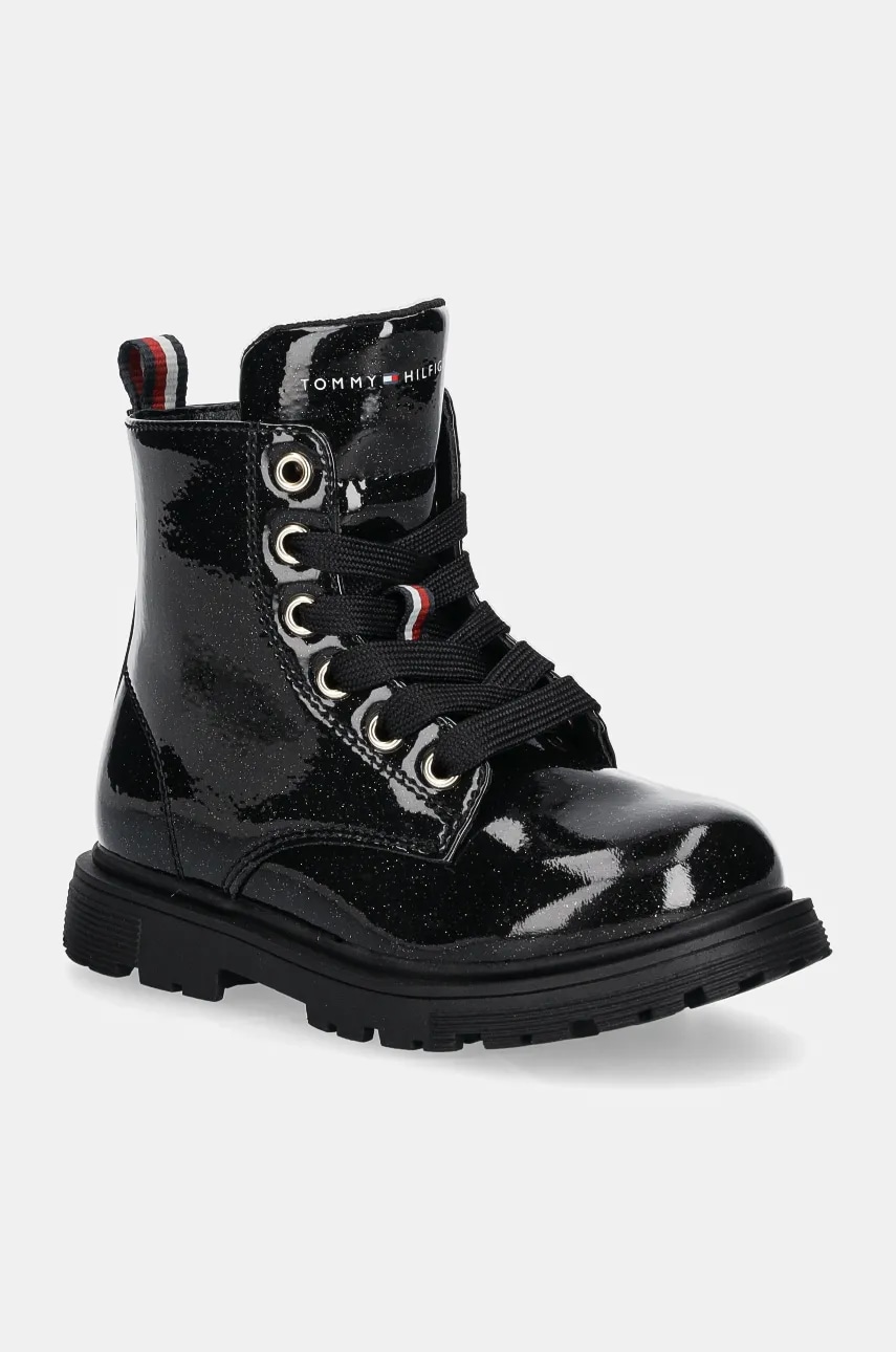 Levně Dětské boty Tommy Hilfiger černá barva, T1A5-33564
