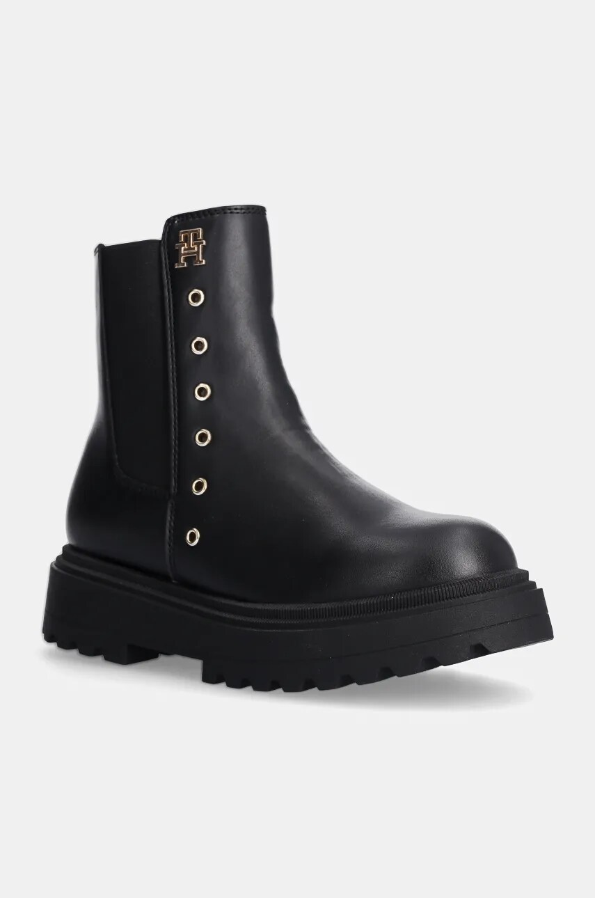 Levně Dětské holínky Tommy Hilfiger černá barva, T3A5-33578