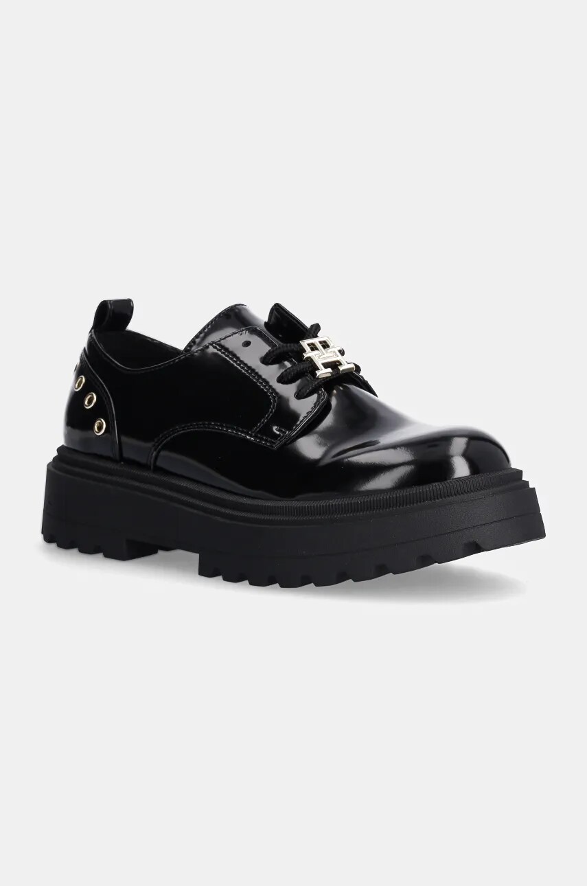 Levně Dětské polobotky Tommy Hilfiger černá barva, T3A4-33577
