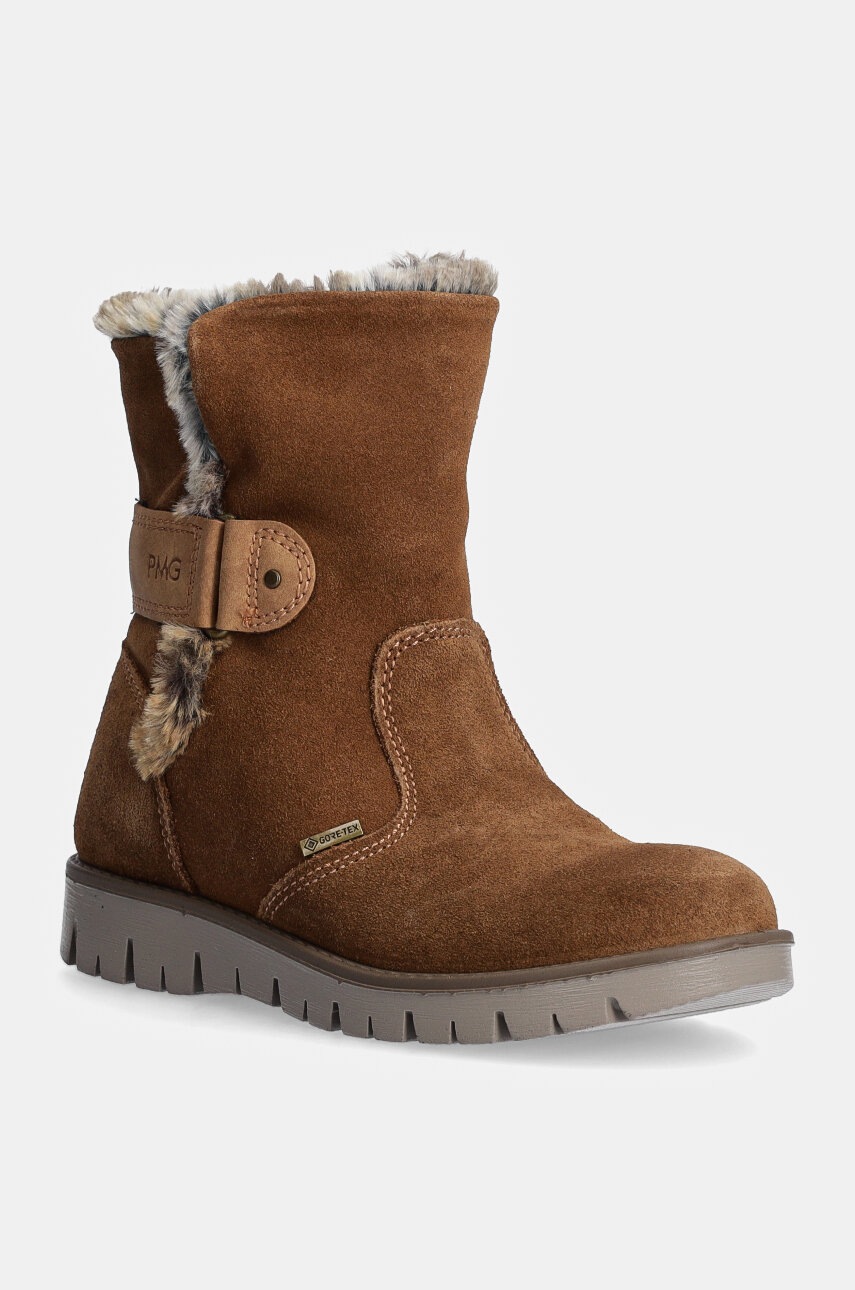 Primigi cizme de iarna pentru copii din piele intoarsa culoarea maro, PROGT 68724