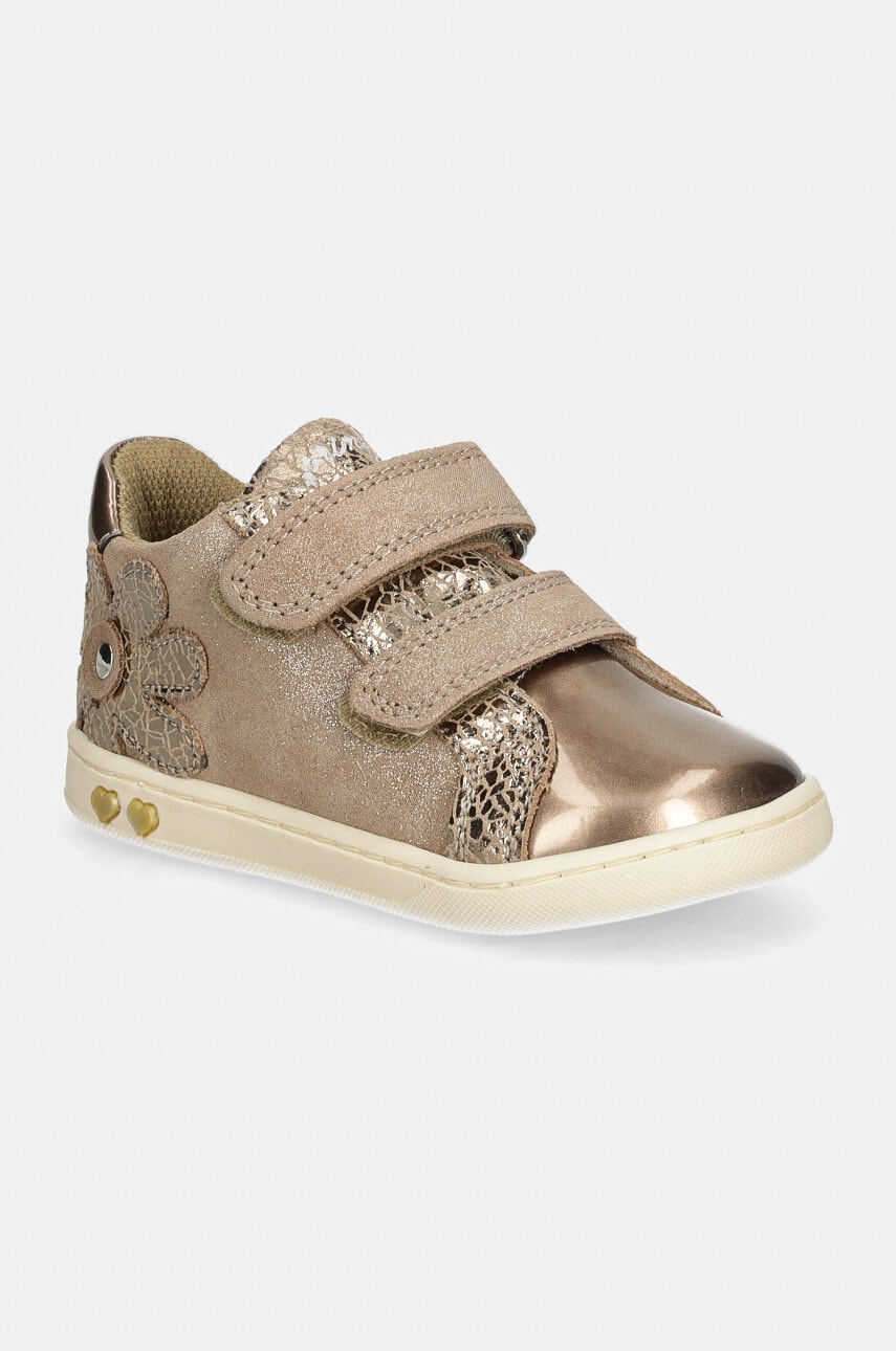 Primigi sneakers de piele întoarsă pentru copii culoarea maro, PLK 69025