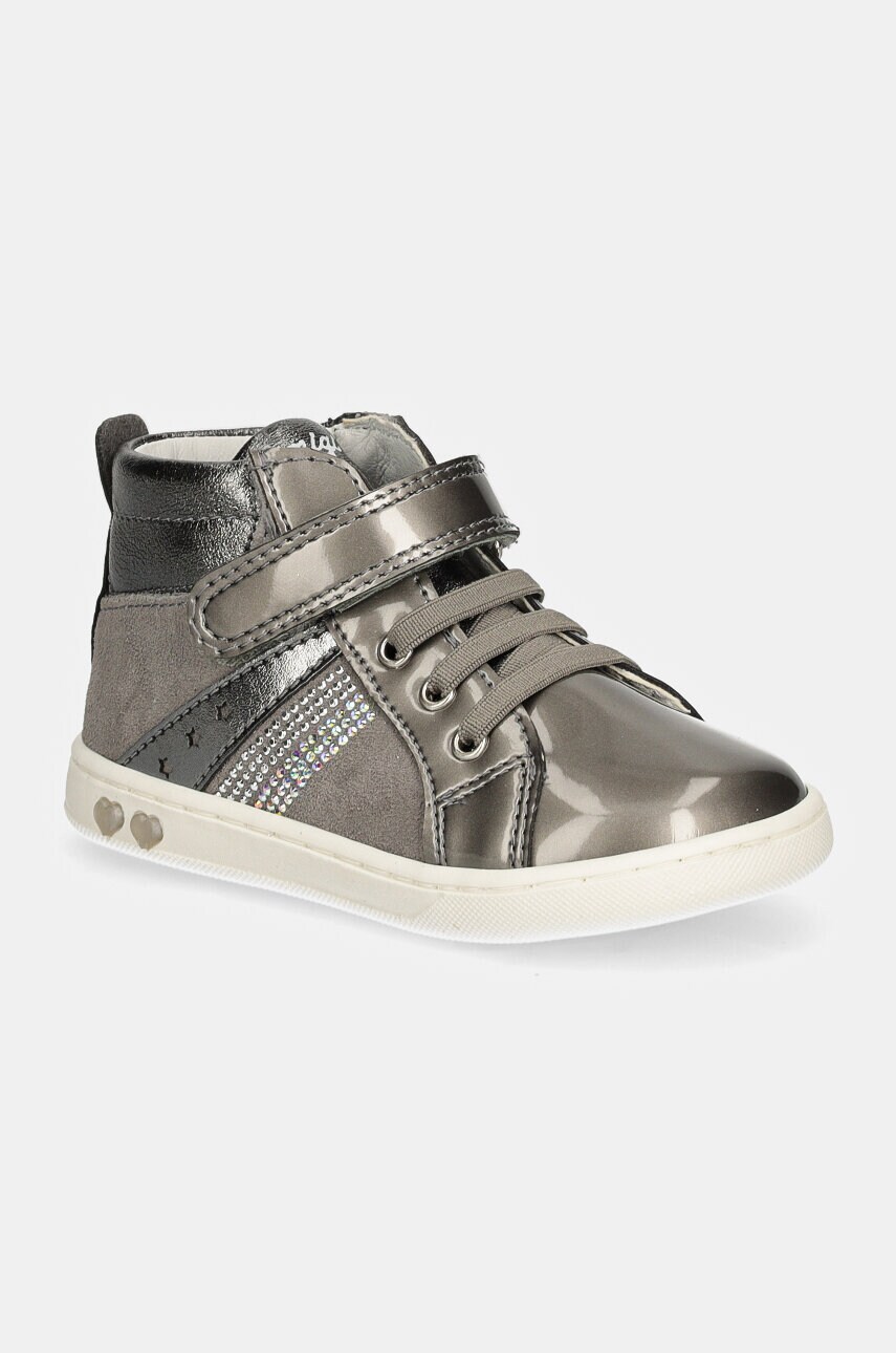 Primigi sneakers de piele întoarsă pentru copii culoarea gri, PLK 69027