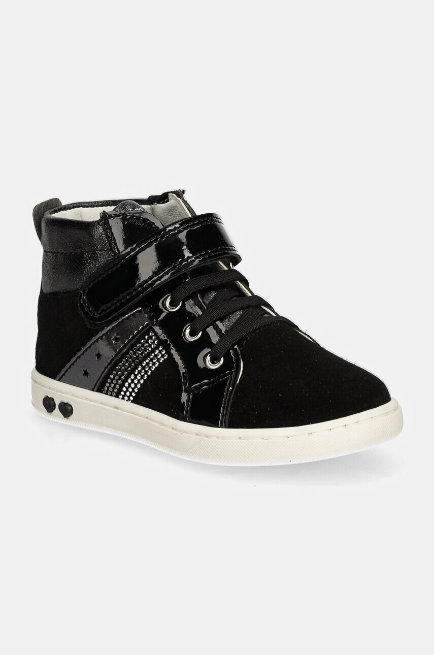 Primigi sneakers de piele întoarsă pentru copii culoarea negru, PLK 69027