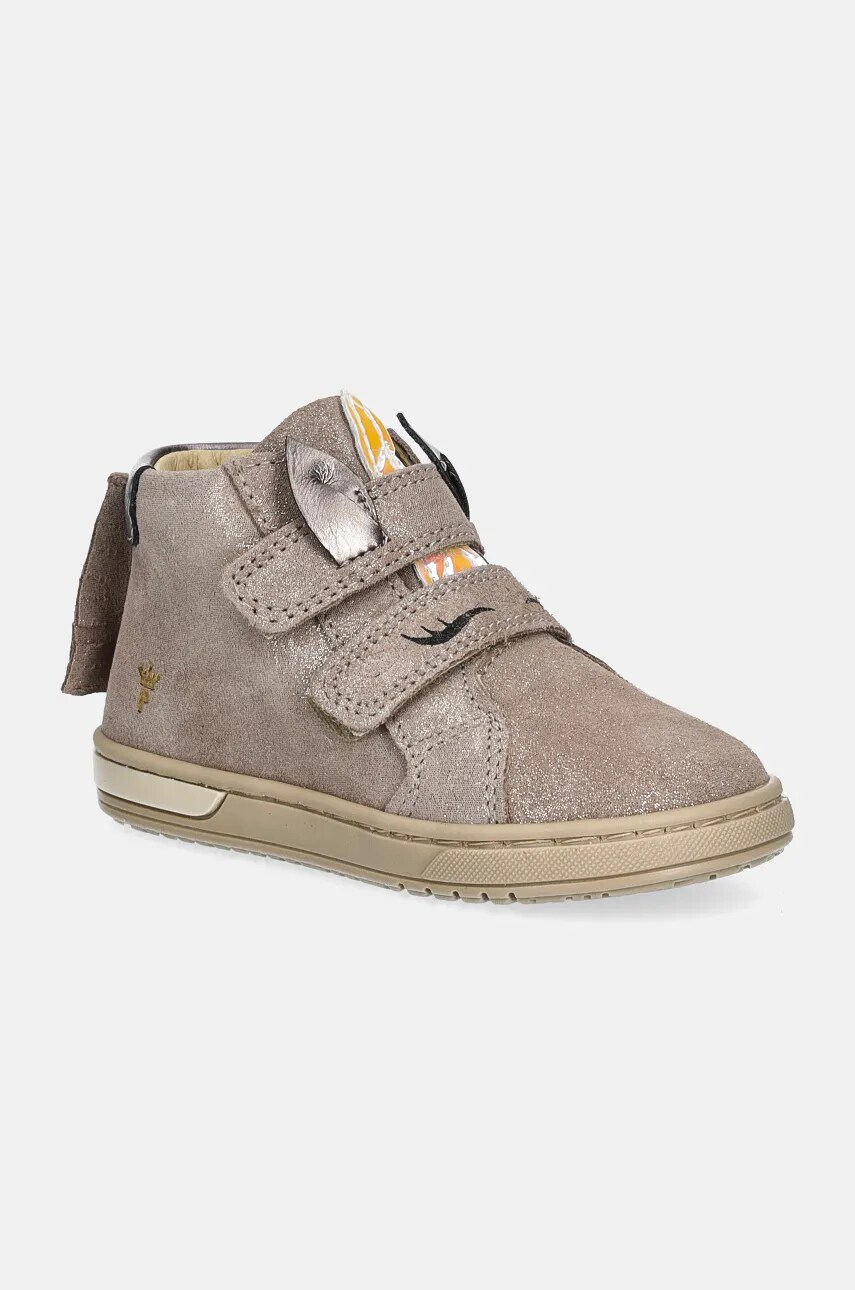 Primigi sneakers de piele întoarsă pentru copii culoarea bej, PDU 69050 Primigi sneakers de piele întoarsă pentru copii culoarea bej, PDU 69050