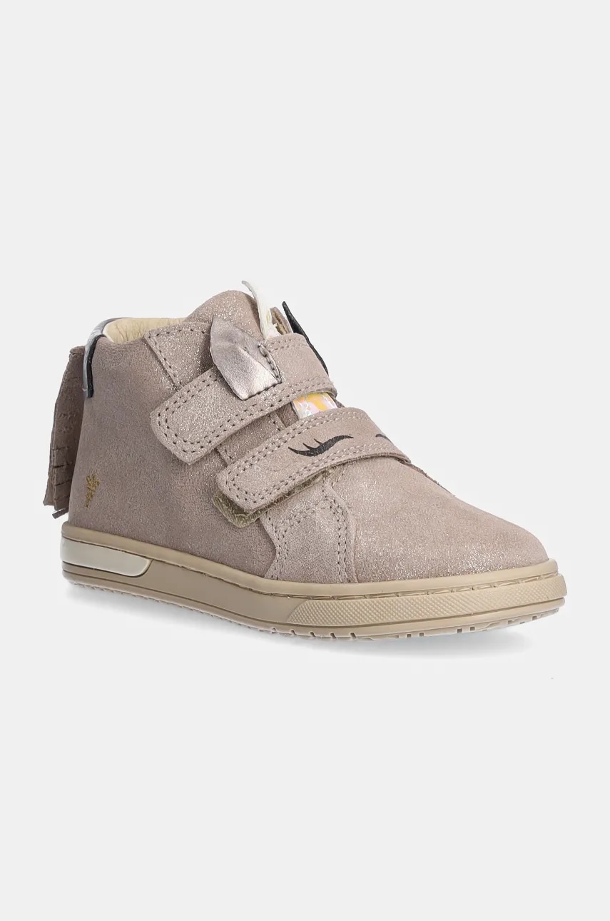Primigi sneakers de piele întoarsă pentru copii culoarea bej, PDU 69050 Primigi sneakers de piele întoarsă pentru copii culoarea bej, PDU 69050