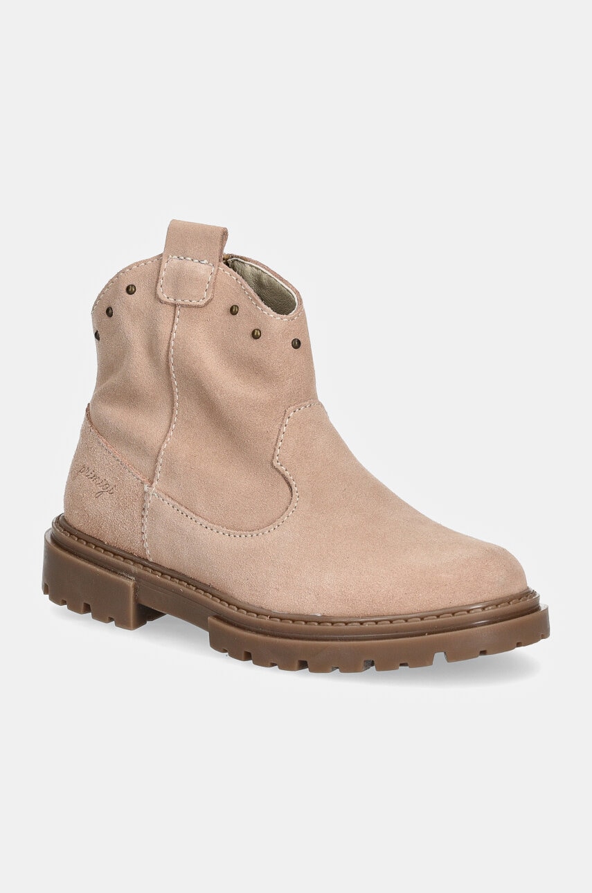 Primigi cizme din piele intoarsa pentru copii culoarea bej, PFS 69098