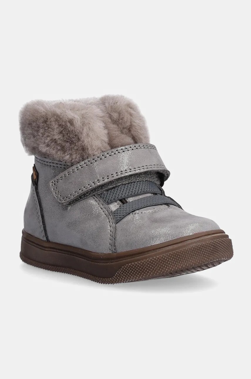 Froddo ghete de iarna pentru copii din piele BASCO TEX culoarea argintiu, G2110144