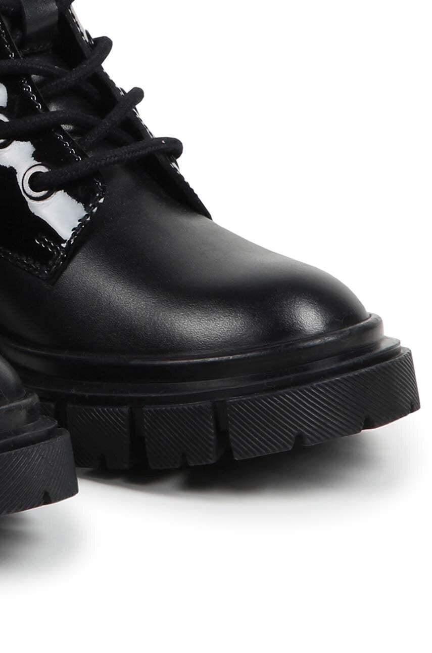 Дитячі шкіряні напівчобітки Dkny колір чорний  D60878 Дитячі шкіряні напівчобітки Dkny колір чорний  D60878
