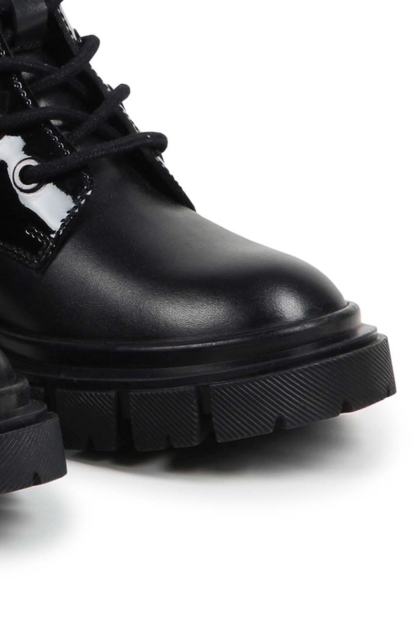 Дитячі шкіряні напівчобітки Dkny колір чорний  D60878 Дитячі шкіряні напівчобітки Dkny колір чорний  D60878