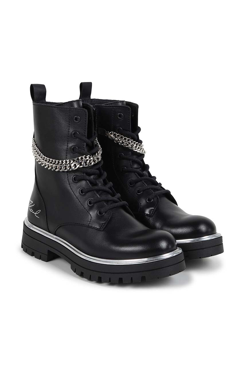 

Детски кожени кубинки Karl Lagerfeld в черно Z30307, Черен