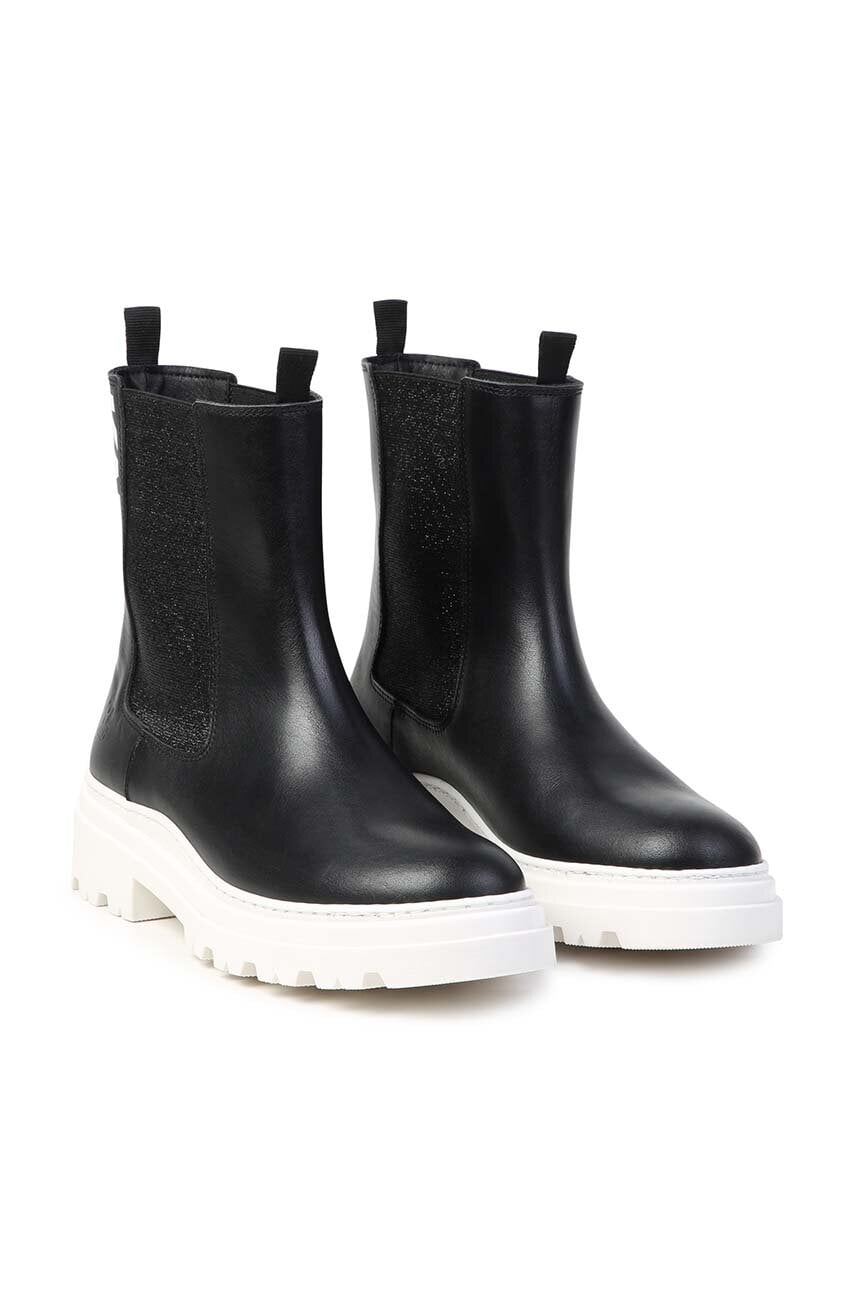 Karl Lagerfeld cizme chelsea din piele pentru copii culoarea negru, Z30308 Karl Lagerfeld cizme chelsea din piele pentru copii culoarea negru, Z30308