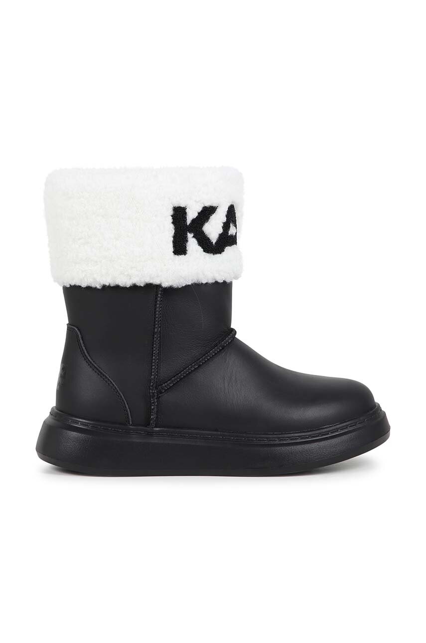 Дитячі шкіряні зимові черевики Karl Lagerfeld колір чорний Z30312