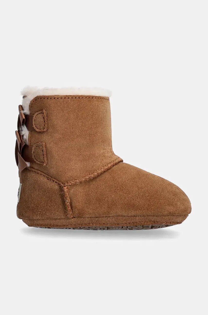 UGG pantofi din piele intoarsa pentru bebe BABY BAILEY BOW culoarea maro, 1157692I