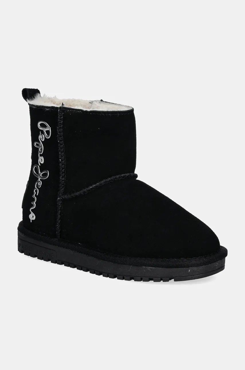 Pepe Jeans cizme de zapada din piele intoarsa DISS TOP culoarea negru, PGS50199 Pepe Jeans cizme de zapada din piele intoarsa DISS TOP culoarea negru, PGS50199