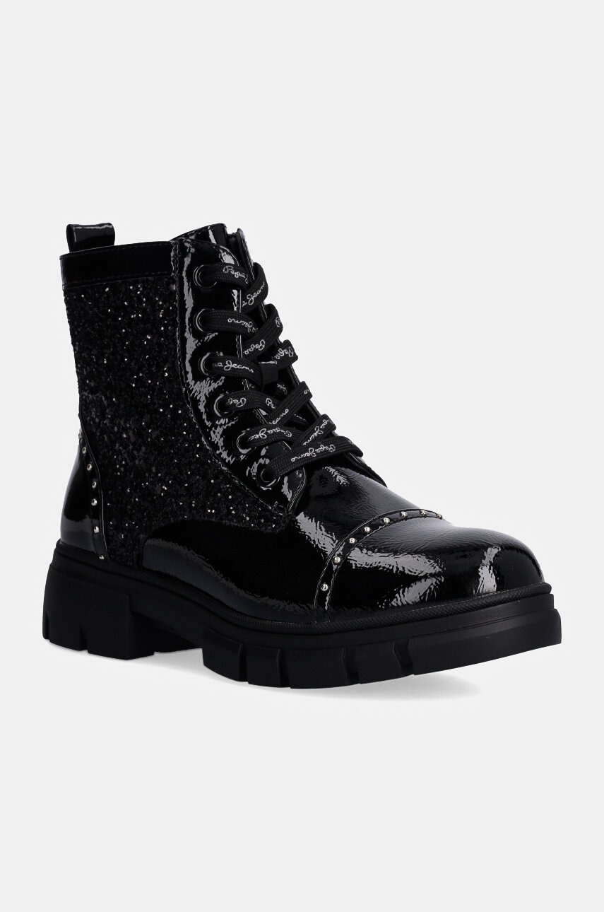 Pepe Jeans bocanci copii LILLI STUDS culoarea negru, PGS50202 Pepe Jeans bocanci copii LILLI STUDS culoarea negru, PGS50202