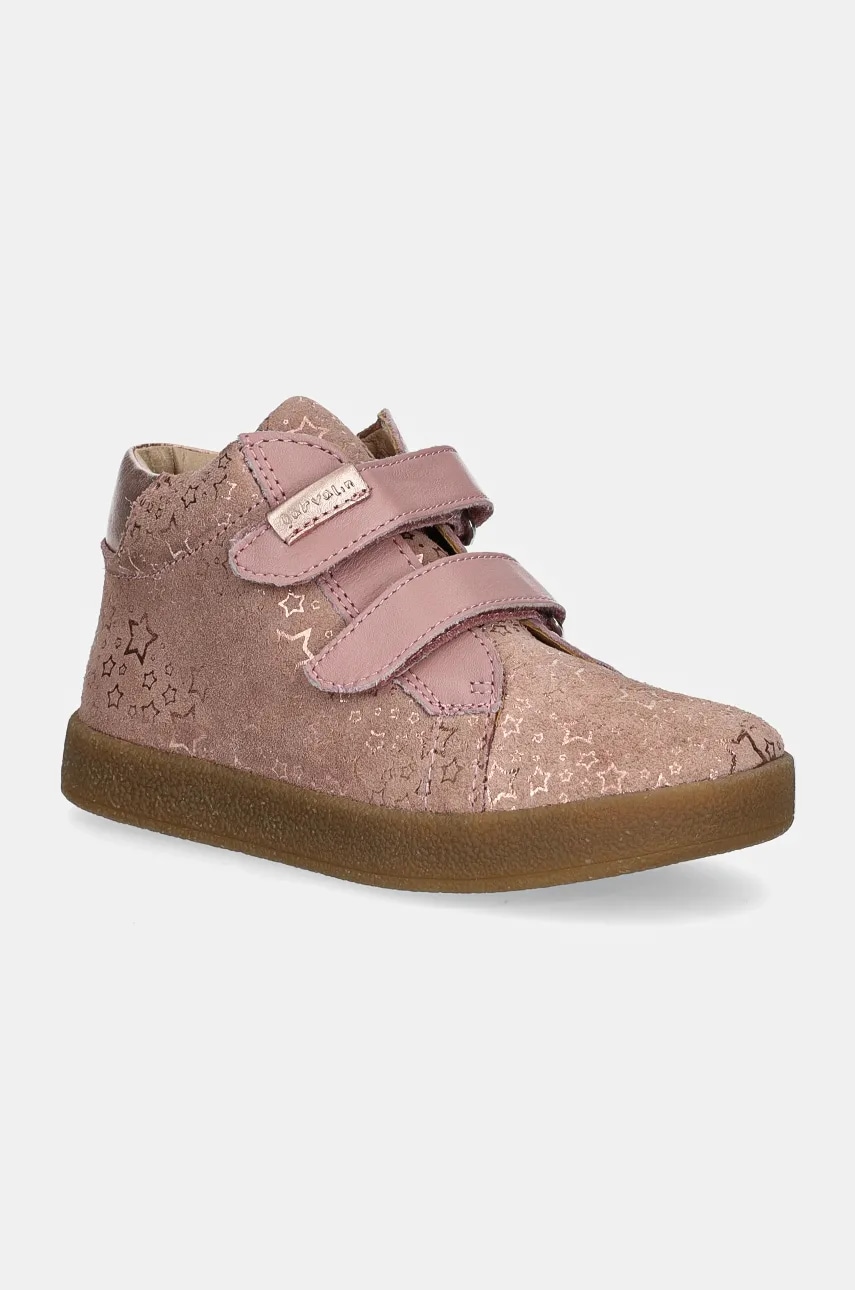 Garvalin pantofi din piele întoarsă pentru copii culoarea roz, 241316 Garvalin pantofi din piele întoarsă pentru copii culoarea roz, 241316