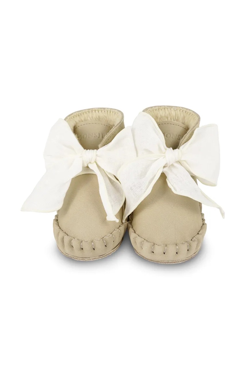 Шкіряні кросівки для немовлят Donsje Pina Organza Booties колір бежевий 1019100