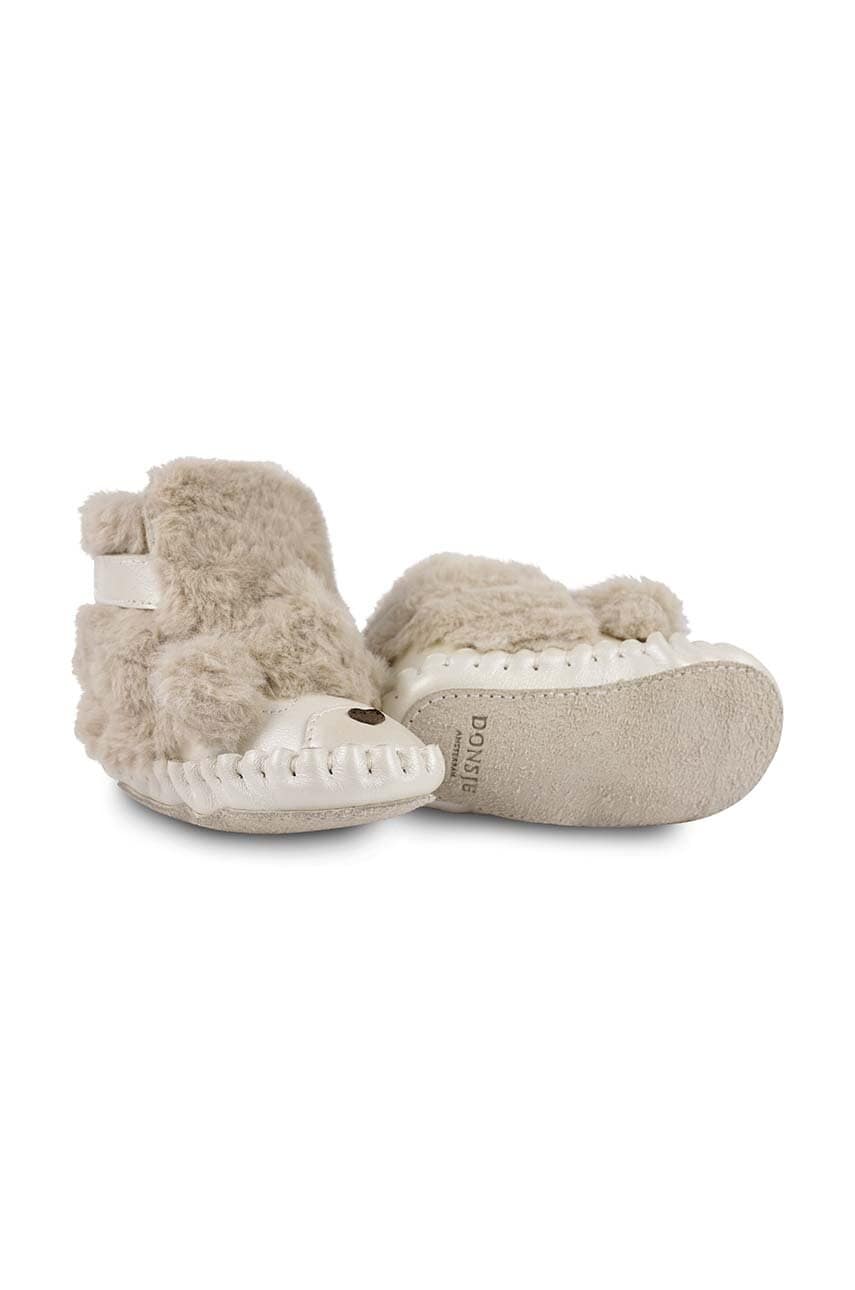 Donsje pantofi pentru bebelusi Kapi Exclusive Booties Poodle culoarea bej, 1028121 Donsje pantofi pentru bebelusi Kapi Exclusive Booties Poodle culoarea bej, 1028121