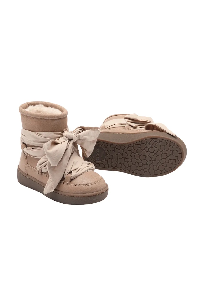 Дитячі шкіряні чоботи Donsje Ganza Boots колір бежевий 2024300 Дитячі шкіряні чоботи Donsje Ganza Boots колір бежевий 2024300