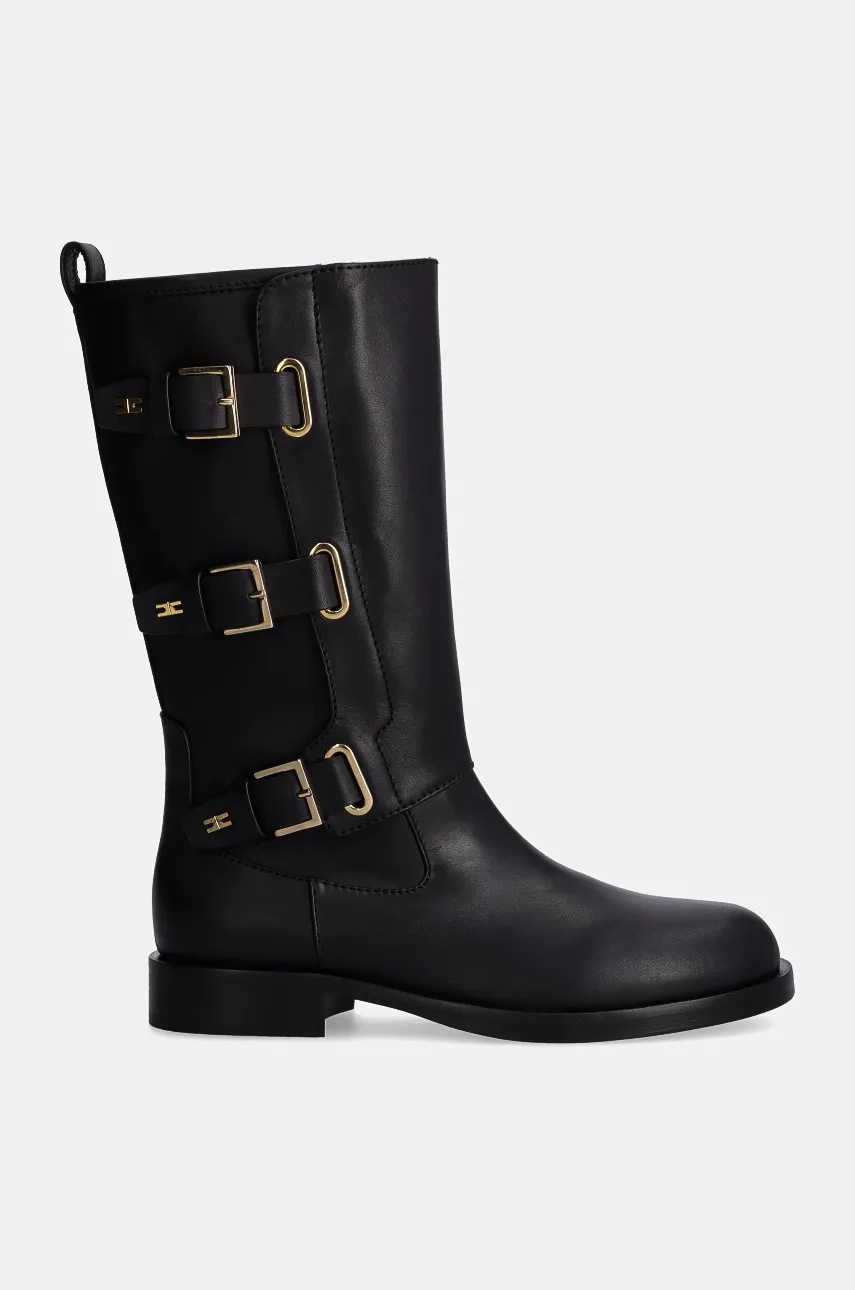 Кожаные полусапожки Elisabetta Franchi цвет чёрный  F4A6.E0159.1251