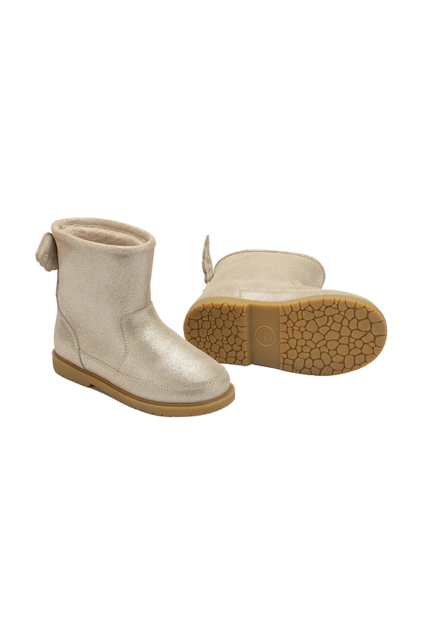 Donsje cizme de iarnă pentru copii din piele întoarsă Angela Boots Wings culoarea maro, 2022200