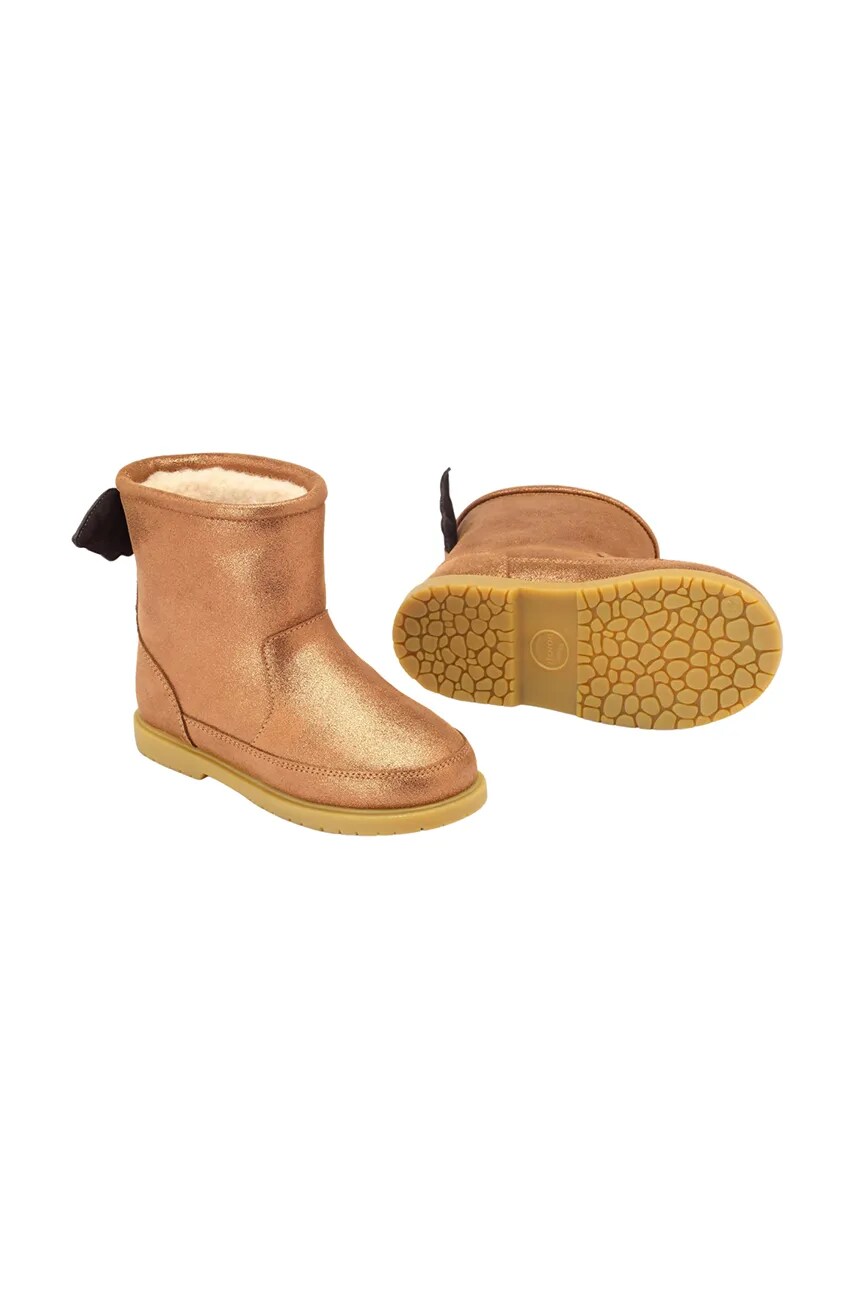 Donsje cizme de iarna pentru copii din piele intoarsa Angela Boots Wings culoarea maro, 2022200