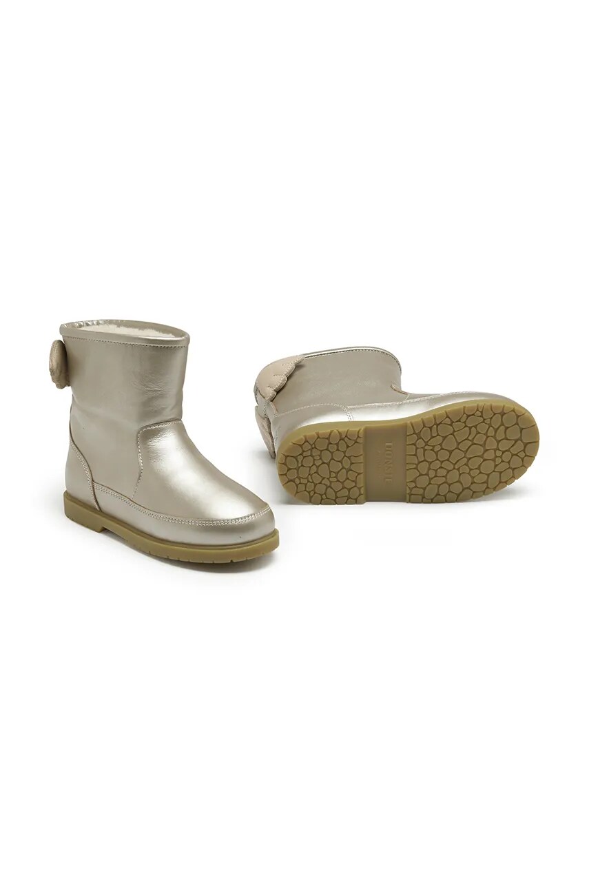 Donsje cizme de iarna pentru copii din piele intoarsa Angela Boots Wings culoarea argintiu, 2022200