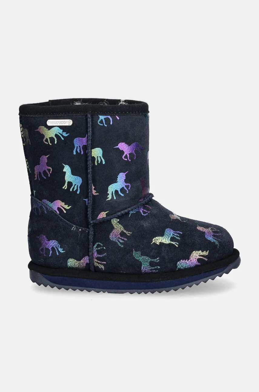 Детские замшевые сапоги Emu Australia Rainbow Unicorn Brumby цвет синий K12373 Детские замшевые сапоги Emu Australia Rainbow Unicorn Brumby цвет синий K12373