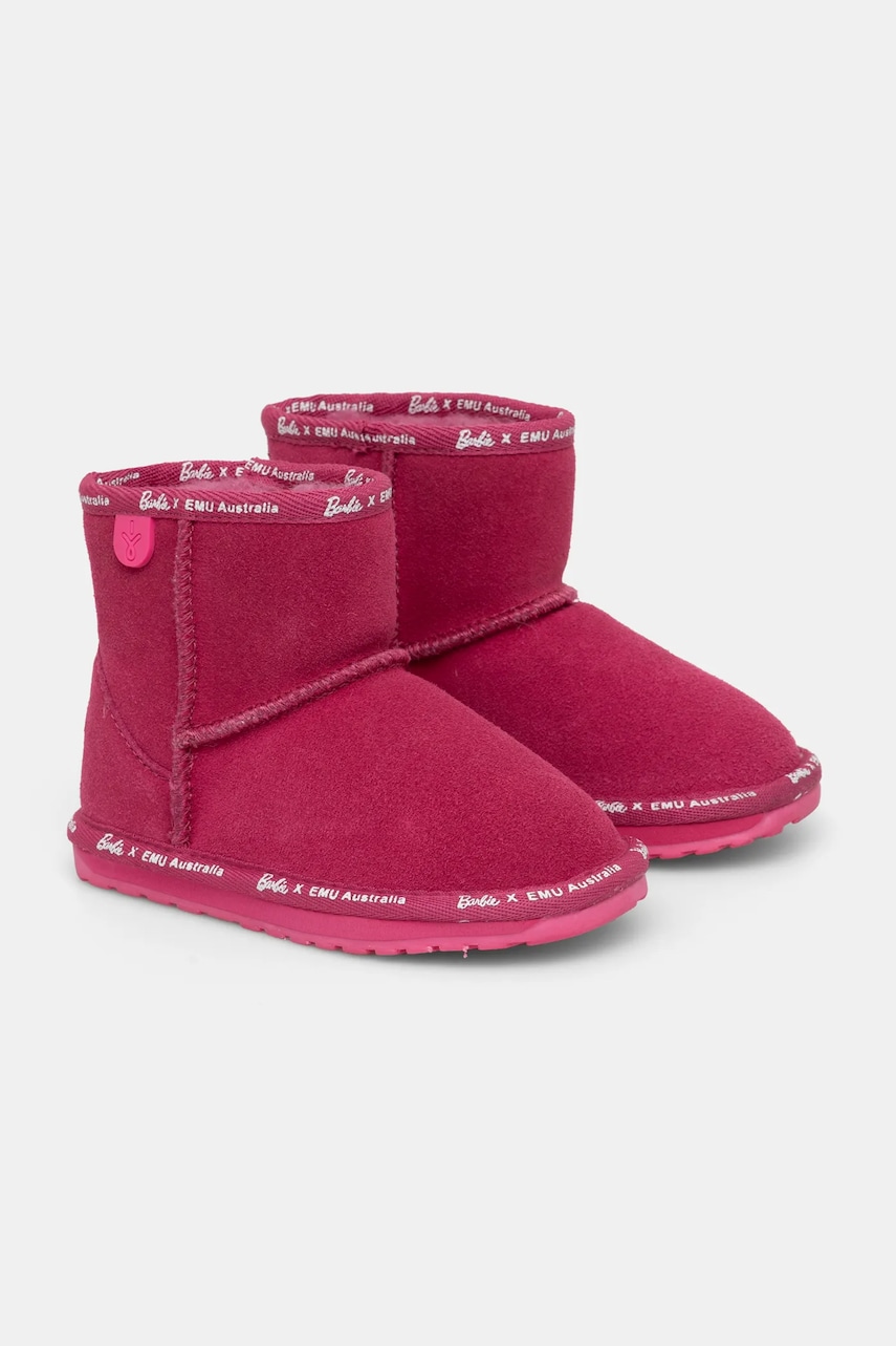 Emu Australia cizme de zapada din piele intoarsa Barbie Wallaby Mini culoarea roz, K13153